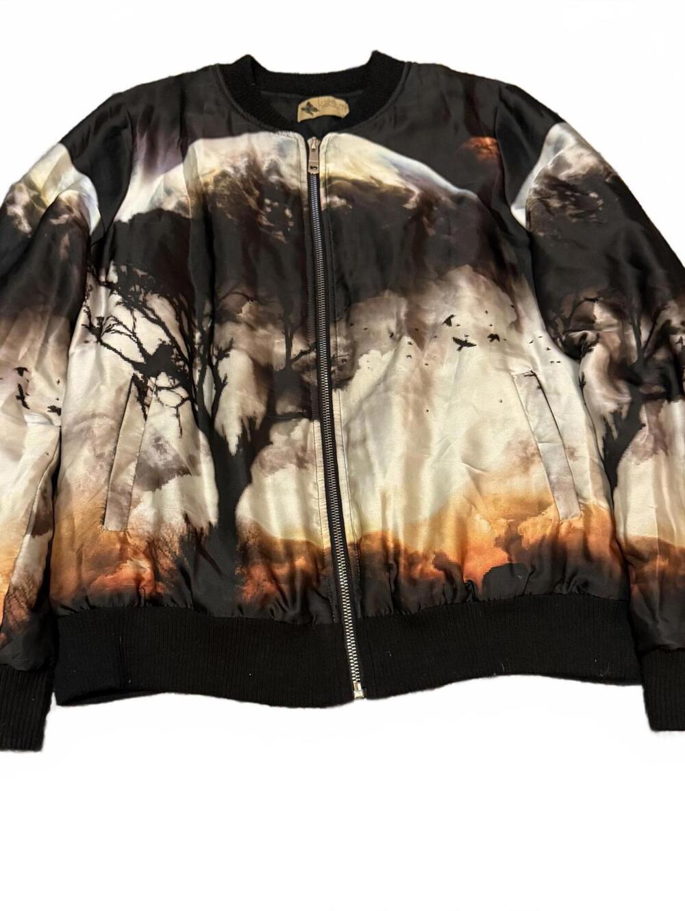Katsumi Scenic Sunset Landscape Bomber Jacket Women’s Size 12